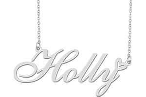 Personalized Custom Name Necklace Gold Silver Stainless Steel Heart Nameplate Pendant Graduation Jewelry for Womens Teens