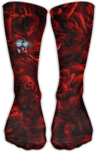 Male Red Skull Vector Pattern Gifts Long Sock Personalized Athletic Stockings For Men
