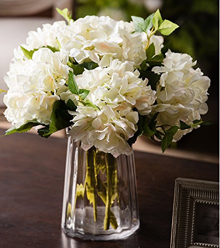 Lannu Artificial Silk Flowers California Fake Hydrangea Floral Bunch Bouquet Flower for Home Wedding Wall Decor Pack 2…