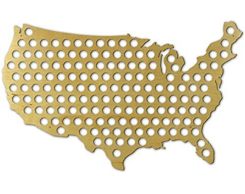 LARGE USA Map Beer Bottle Cap Holer, Beer Bottle Cap Collector Wall Art