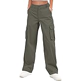 Gracyoga Cargo Pants for Women High Waisted Wide Leg Casual Pants Y2k Streetwear Trousers with 6 Pockets