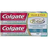 Colgate Total Advanced Fresh + Whitening Gel Toothpaste, 5.8 Ounce (Pack of 2)