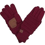 BYSUMMER C.C. Smart Touch Winter Warm Knit Touchscreen Texting Gloves (Burgundy)