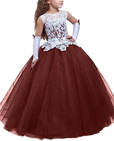 Lisa Lace Flower Girls Toddler Ball Gown Pageant Communion Dresses LS202