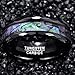 Vakki 8mm Abalone Shell Tungsten Rings for Men Women Black/Silver/Rose Gold Wedding Bands Faceted Edge Comfort Fit Size 5-14