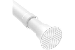 MEXAU White Tension Curtain Rod 18 To 36 Inches Adjustable Spring Rods No Drilling Small Extendable Tension Rod Spring Loaded Tension Rods For Closet,Doorway,Bedroom,Kitchen 1pcs