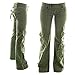 Molecule Women's Himalayan Hipsters Low Rise Flared Green Cargo Pants | USA 2/S (Tag M) Field Green