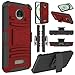 Elegant Choise Moto Z Play Case, Moto Z Play Holster Case, Heavy Duty Dual Layer Full Body Protective Kickstand Case Cover with Belt Clip Holster Case for Moto Z Play Droid (Red)