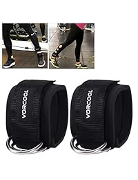 VORCOOL   Correas de tobillo para máquinas de cable Levantamiento de pesas entrenamiento de gimnasio Fitness doble anilla de neopreno acolchado Tobillo Puños para piernas, ABS y Glute ejercicios con bolsa de transporte para hombres y mujeres