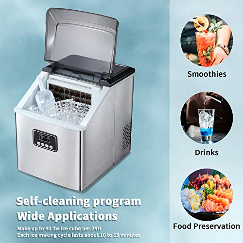 TAVATA Countertop Ice Cube Maker, Portable Icemaking Machine Made of