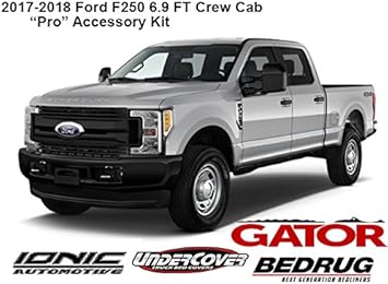 Amazon Com Gator Covers Custom Kits Fits 2017 Up Ford Super Duty F250 F350 Crew Cab 6 9 Foot Bed Accessory Pro Kit Roll Up Tonneau Cover 5 Nerf Bars Bed Mat Swing