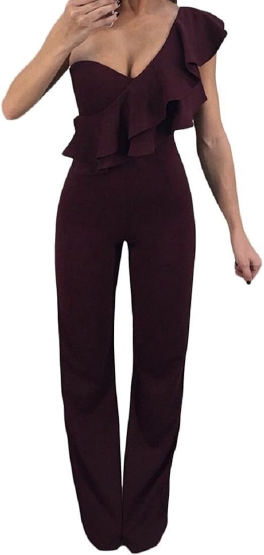 burgundy womens jumpsuit