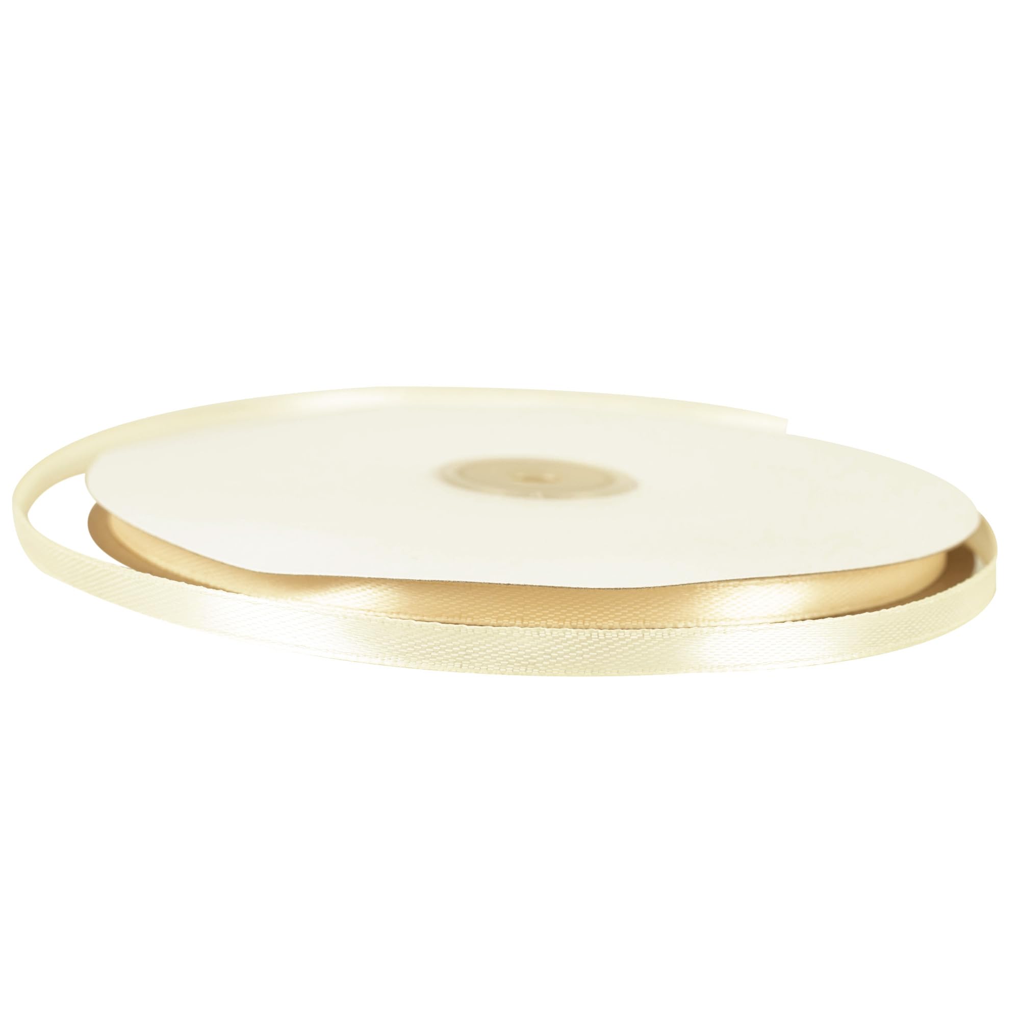 Ivory Satin Ribbon 6mm Thin x 91m - Ivory Gift Wrapping Ribbon for Wedding, Christmas & Crafts | Slim Decorative Ribbons for Present Wrapping, Cake, Hair Bows & Florist Decorations