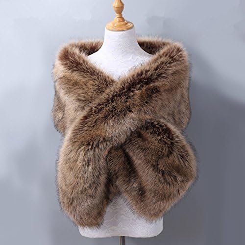 Fake Faux Fur Scarf Wrap Women's Neck Collar Wrap Winter Warm Shawl