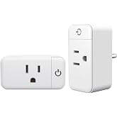 TOPELER 15A Smart Plug with Energy Monitor, Timer &amp; Remote Control, 2 Pack | Works with Alexa &amp; Google Home, Remote APP Control, Schedule, Compact Design, Versatile, 2.4 GHz Wi-Fi Only, No Hub Required