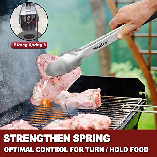 Walfos Premium Sturdy Tongs for BBQ and Grill - 16 & 12 Inch Food Grade Stainless Steel Locking Tongs for Cooking, Kitchen & Barbecue- Set of 2 - Thumbnail 2