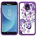 Galaxy J7 Refine Case,J7 2018,J7 Star,Galaxy J7 Top,J7 Crown,J7 Aero,J7 Aura,J7 Eon Case,Yiakeng Shockproof Drop Protection Lovely Decal Phone Cases Cover for Samsung J737V,J737T (Purpel Flower)