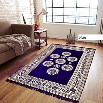 STOP N SHOPP Zeometric Ethnic Velvet Touch Abstract Chenille Carpet (5Feet X 7Feet) Multi