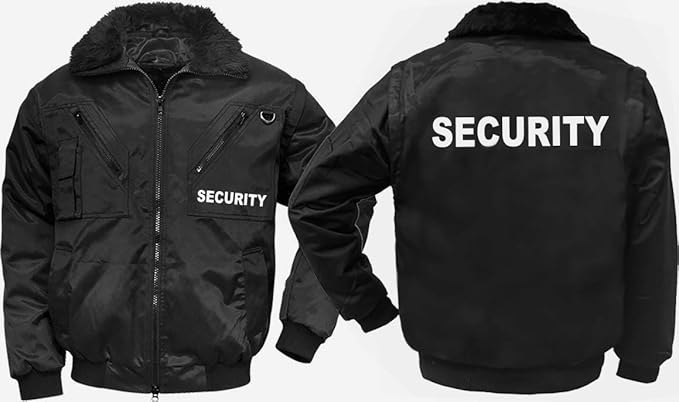 4-in-1-Dienstjacke/Securityjacke'JUBILEE', schwarz, Gr. XXL, mit'SECURITY'-REFLEX-DRUCK