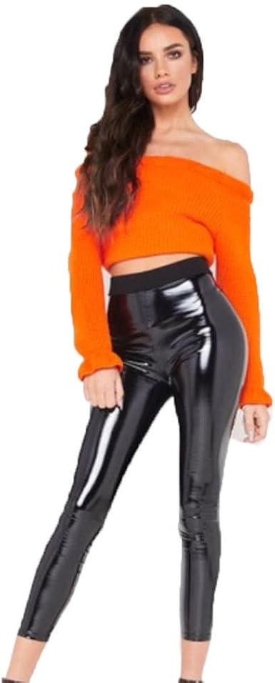 pvc high waisted trousers