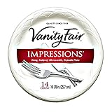Vanity Fair Impressions 10 1/4 Inch Disposable Plates, 14 Count (2 Pack)