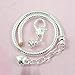 Yeshan 12pcs Antique Silver Crystal Rhinestone Birthstone Bead Charm Spacer with a Snake Chain Charm Bracelet Free,pink