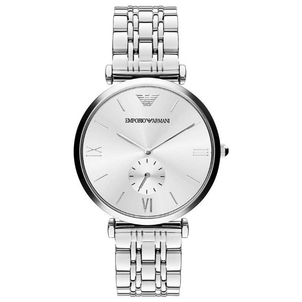 Emporio Armani Watch for Men, Quartz Movement, 40 mm Silver Stainless Steel Case with a Stainless Steel Strap, AR1819