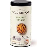 Silverpot Turmeric &amp; Ginger Tea Bags, 50 Count, Ginger Turmeric Root, Herbal Ginger Turmeric Tea, Warming, Hot or Iced, Caffeine Free, 100% Natural