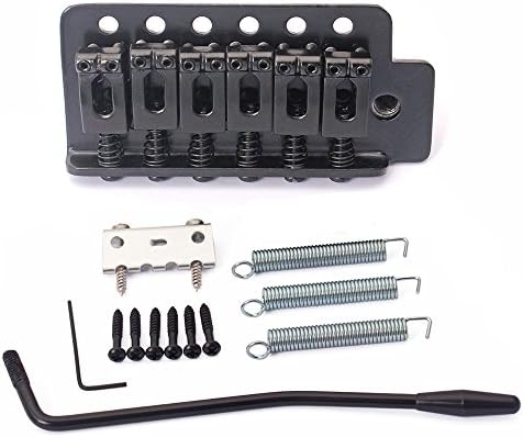 Black Vintage Strat Guitar Tremolo Bridge System Locking 6 String For Fender Replacement