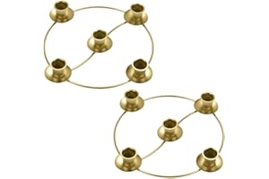 Jalzdieod Round Advent Wreath Candle Holders for 5 Candles, 2pcs Advent and Christmas Decorations Candle Holder