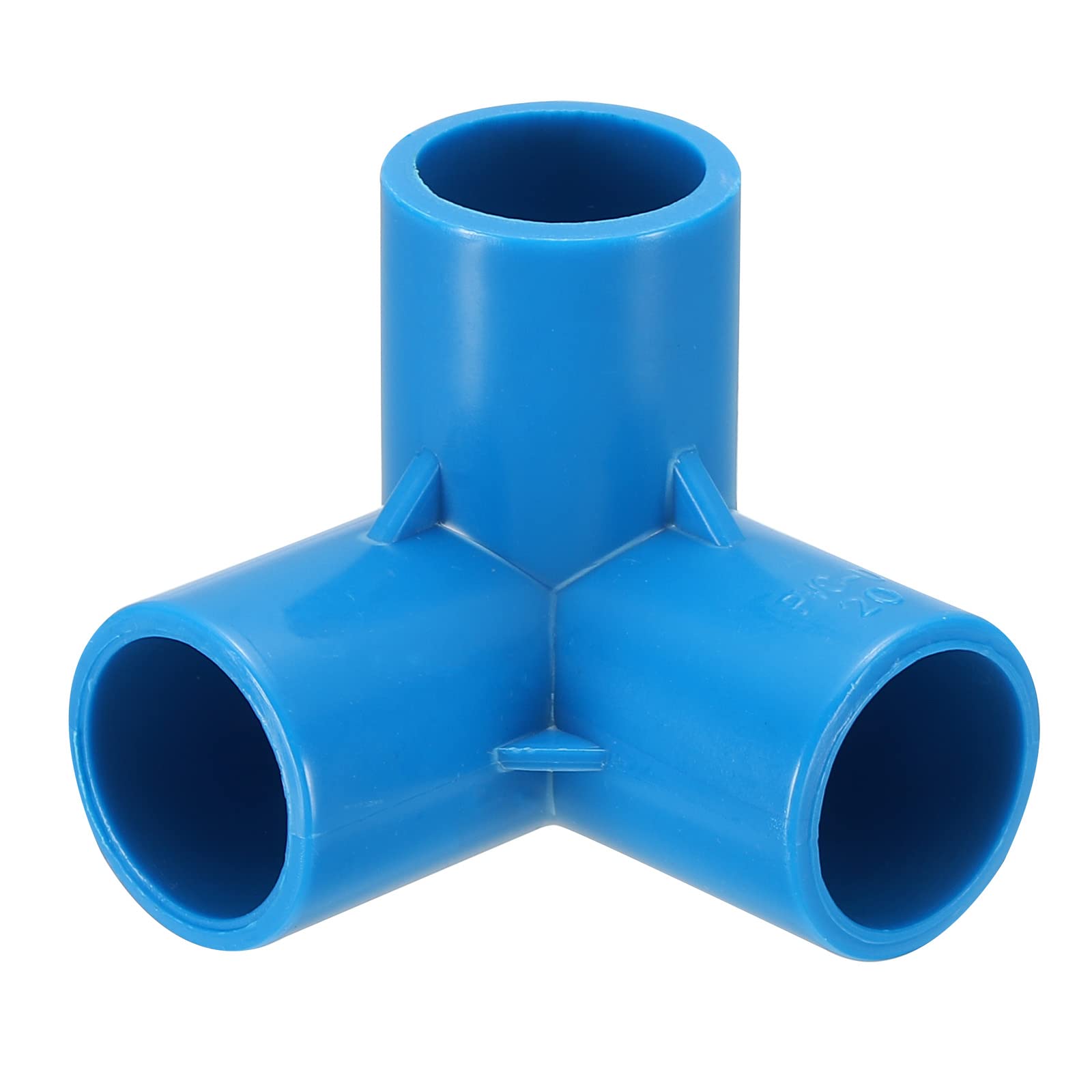 M METERXITY 10 Pack PVC Pipe Fittings - Water Tubing Joint Connectors Adapters, 3 Way Union Coupling Socket, Apply to Outdoor/Garden (Blue, 20mm ID)