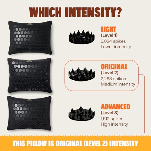 Shakti Premium Acupressure Pillow (Black) for Neck & Head Tension Relief, Stress Relaxation & Deep Muscle Release