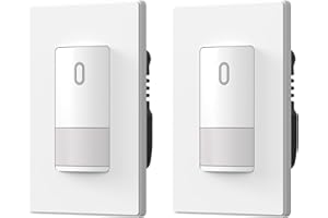 ELEGRP Matte White Single Pole Occupancy Motion Sensor Light Switch, Need Neutral Wire, 120° Sensor Coverage PIR Infrared Motion Activated, for CFL/LED/MLV/INC/HAL/Fan, UL,2 Pack