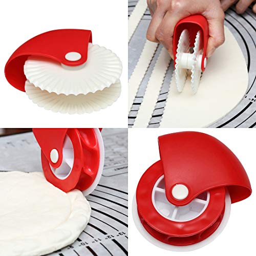 Pastry Wheel Decorator and Cutter,Set of 6 Beatiful Pie Crust, Pizza Pastry Pie Lattice Decoration for Baking Pizza Pastry lattice Decoration Tools