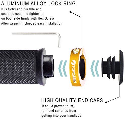 image for TOPCABIN Bicycle Grips,Double Lock on Locking Bicycle Handlebar Grips 