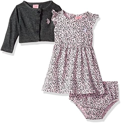 U.S. Polo Assn. Baby Girls' Dress with Sweater Or Jacket