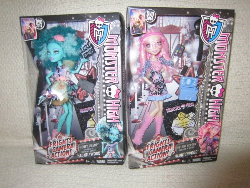 Monster High Exclusive Rare Frights,Camera, Action Lot: Viperine Gorgon & Honey Swamp!