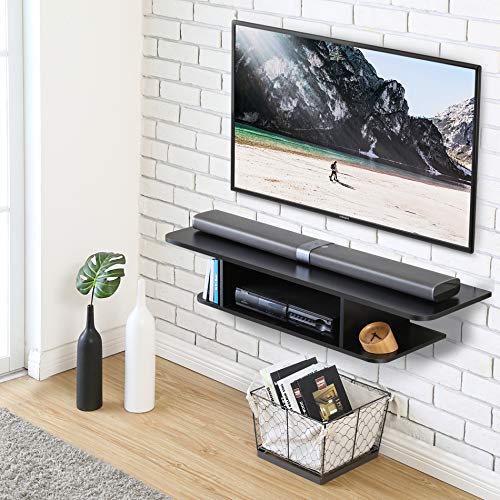 FITUEYES Wall Mounted Media Console, Floating TV Stand Component Shelf