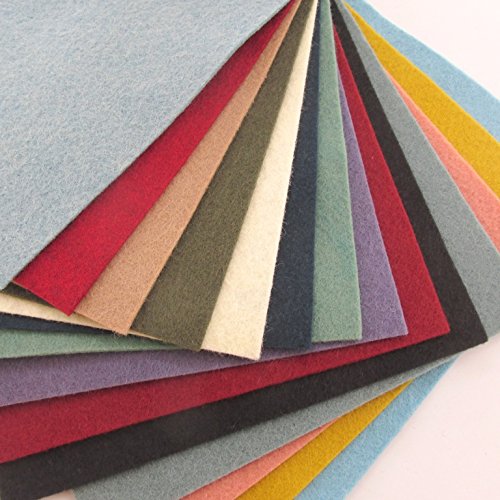 15 Primitive Colors 9"X12" Merino Wool Blend Felt Sheets Collection - OTR felt