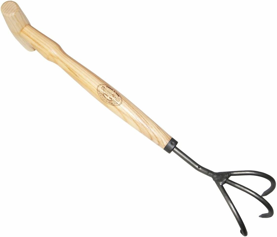 DeWit 3-Tine Cultivator with Drop Grip Handle, Works as Garden Hoe and Tiller : Hand Tillers : Garden & Outdoor