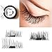 Auwer New Ultra-thin 0.4mm Magnetic Eye Lashes 3D Fiber Reusable False Magnet Eyelashes Extension Fake Eye Lashes Voluminous Makeup (F)