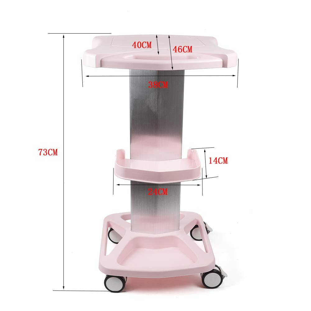 Aluminum Alloy Trolley Stand Assembled For Ultrasonic Cavitation RF Machines Salon Spa Beauty Tattoo Rolling Cart Tray USA STOCK (Pink): Beauty