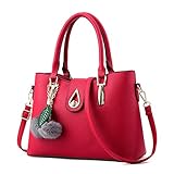 Covelin Women's Handbag Large Leather Crossbody Purse Tote Shoulder Bag Wine red