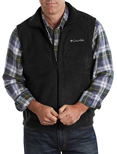 Columbia Men's Big & Tall Cathedral Peak II Fleece Vest, Black, 3X/Tall