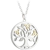 Solvar Silver &amp; 10K Diamond Tree of Life Pendant Necklace