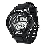 PALADA Kids Sport Digital Military Watch TPU Band Quartz Electronic Movement with 7 Colors Backlight