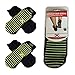Non Slip Skid Socks with Grips, For Hospital Rehab, Yoga, Pilates, Barre, Traveling, Home Use, Black (Green Grippy Lines) - Size M/L, 2 Pairs