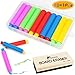 Nexxxi 10 Pcs Colorful Plastic Chalk Holder, Adjustable Chalk Clip with a Wood Chalkboard Eraser and Storage Case for School Supplies