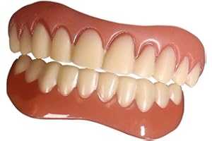 CHNLML Upper and Lower Veneer, Dentures for Women and Men, Fake Teeth, Natural Shade! Top and Bottom Veneers for Cosmetic Teeth, Protect Your Teeth