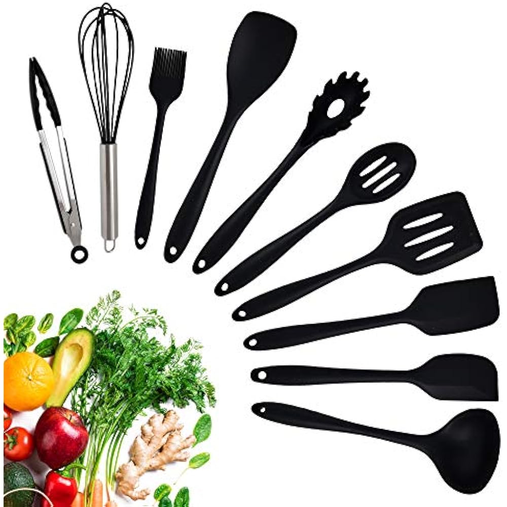 Silicone Cooking Utensils - Set Kitchen 10-Piece Heat ...